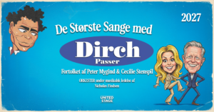 Dirch Passer hyldest, Peter Mygind og Cecilie Stenspil, dansk revy Odense, revy på Fyn, teaterkoncert Odense, oplevelser i Odense, koncerter på Fyn, Dirch Passer 100 år